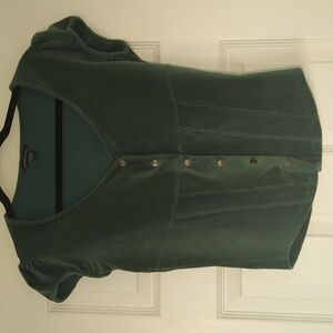 Moda International Green Velvet Corset Style Blouse